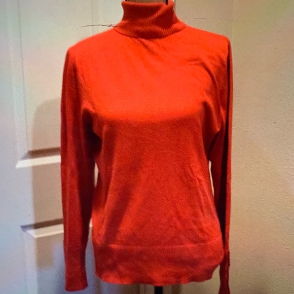 Tribal Sweaters - Tribal burnt orange turtleneck sweater